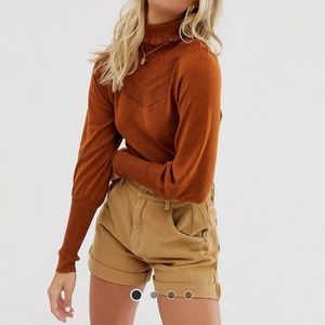 Asos design ruffle detail western sweater